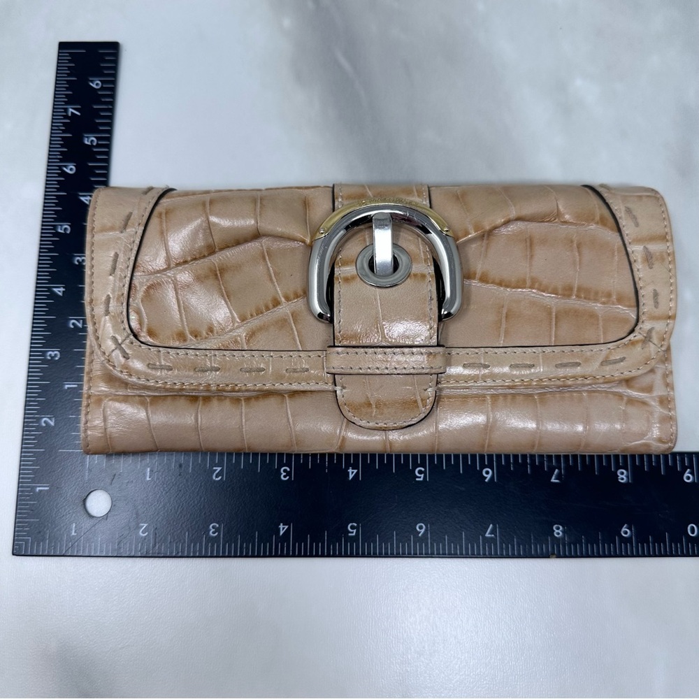 B. Makowski tan Leather Croc Embossed Long Wallet - Picture 9 of 9